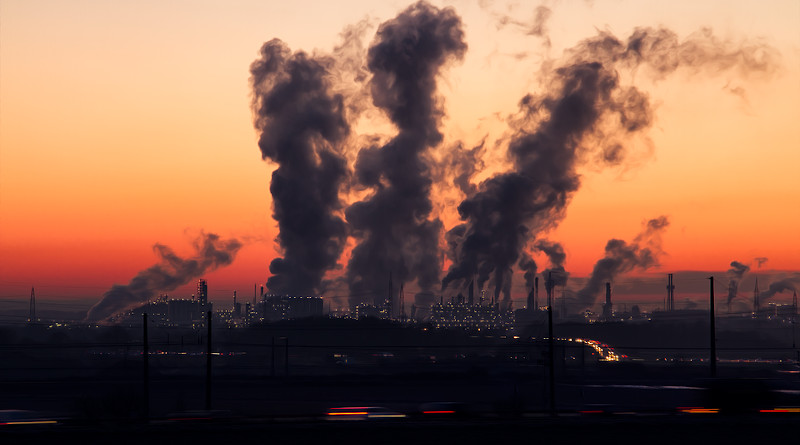 Power Plant Industry Sunrise Air Pollution