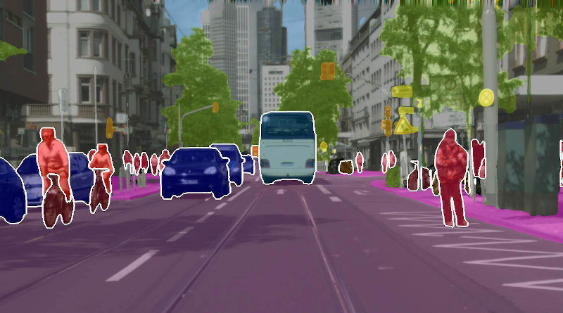 Red for people, blue for cars: A new method uses artificial intelligence (AI) model that enables coherent recognition of visual scenes more quickly and effectively. Source: Abhinav Valada
