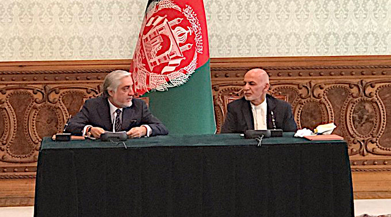 Afghanistan's President Ashraf Ghani and rival Dr. Abdullah Abdullah reach power-sharing agreement. Photo Credit: Presidential spokesman Sediq Sediqqi, Twitter