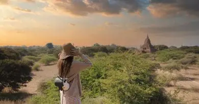 Tourism Girl Traveler Bagan Myanmar Burma Asia Temple