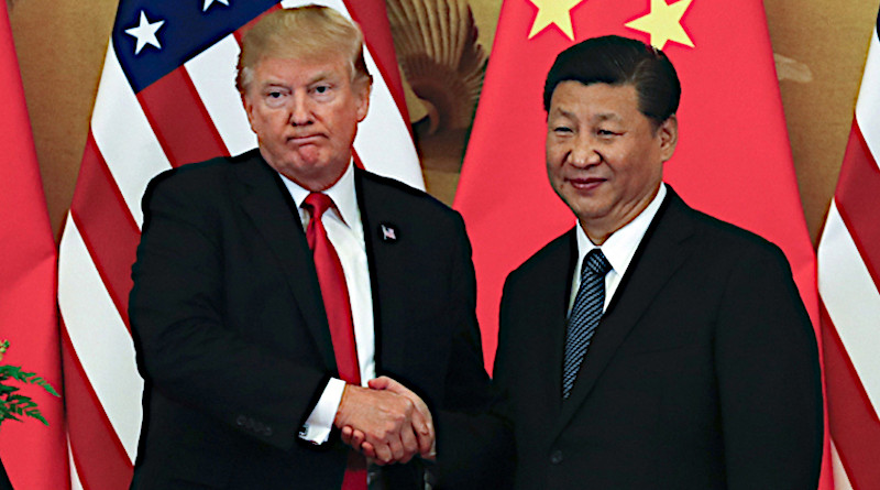 Donald Trump poses with Xi Jinping for a photo after a joint press conference at the Great Hall of the People in Beijing in 2017. Source: IndiaTVNews
