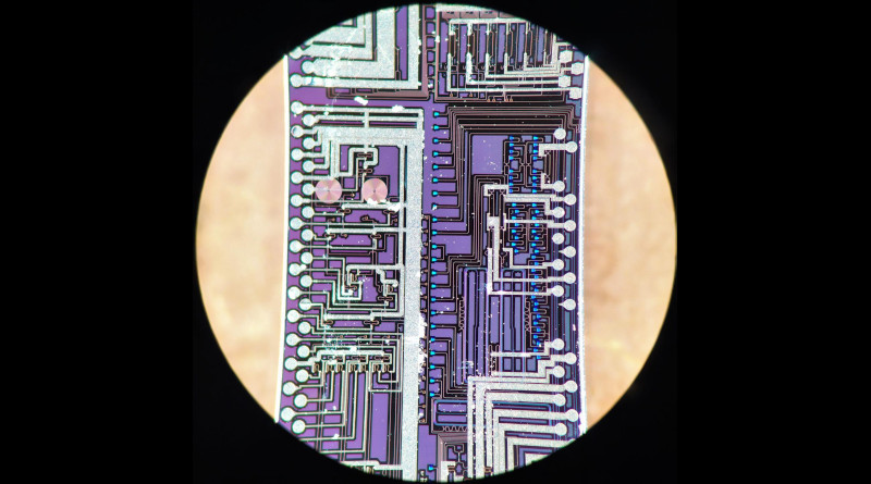 The silicon photonic chip used in this study to generate and interfere high-quality photons. CREDIT: S Paesani