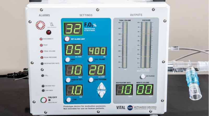VITAL (Ventilator Intervention Technology Accessible Locally) is a new high-pressure ventilator developed by NASA and tailored to treat coronavirus (COVID-19) patients. Engineers at NASA's Jet Propulsion Laboratory in Southern California designed the device to free up the nation's limited supply of traditional ventilators so they may be used on patients with the most severe COVID-19 symptoms. Credits: NASA/JPL-Caltech