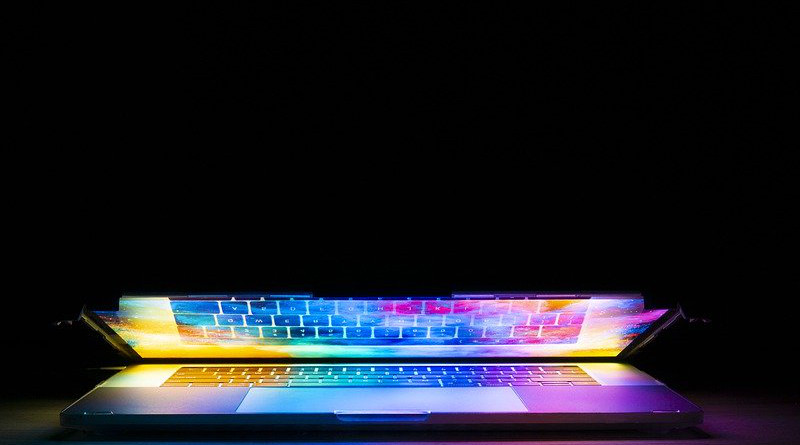 Internet Keyboard Computer Technology Light Colorful Design Laptop