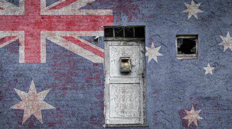 Australia Flag Wall Brick Vintage National Nation