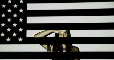 United States Usa Flag Black And White People Woman Girl Salute