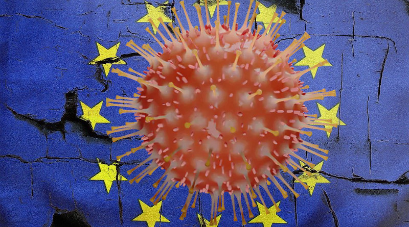 Europe flag coronavirus covid-19