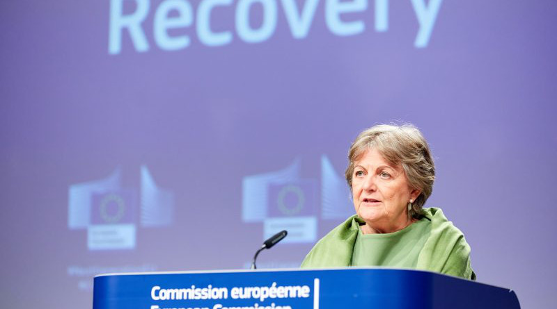 Commissioner for Cohesion and Reforms Elisa Ferreira during the presentation of REACT-EU. [European Commission]