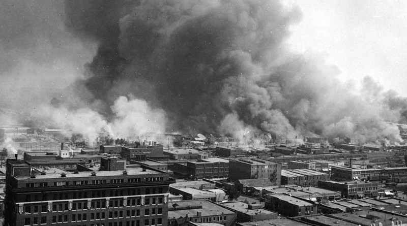 Destruction from the 1921 Tulsa Race Riot. Photo Credit: United States Library of Congress, Wikipedia Commons