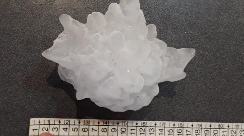 A gargantuan hailstone that fell in Argentina may have set a world record, according to researchers. CREDIT Victoria Druetta