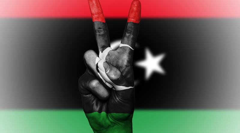 Flag Libya Peace Hand Nation Background Banner Colors