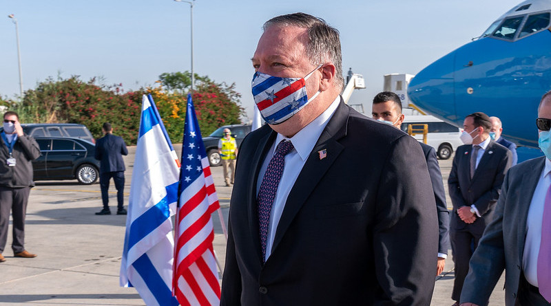U.S. Secretary of State Michael R. Pompeo arrives In Israel on May 13, 2020. [State Department Photo by Ron Przysucha / Public Domain]