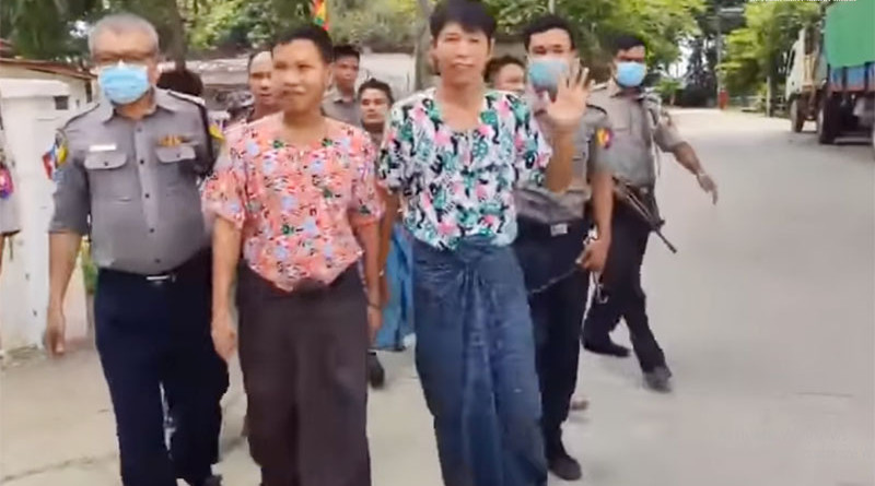 Arakan National Party (ANP) members in Taungup Township, Arakan State, arrested and charged under Myanmar’s Counter-Terrorism Law. Photo Credit: DMG