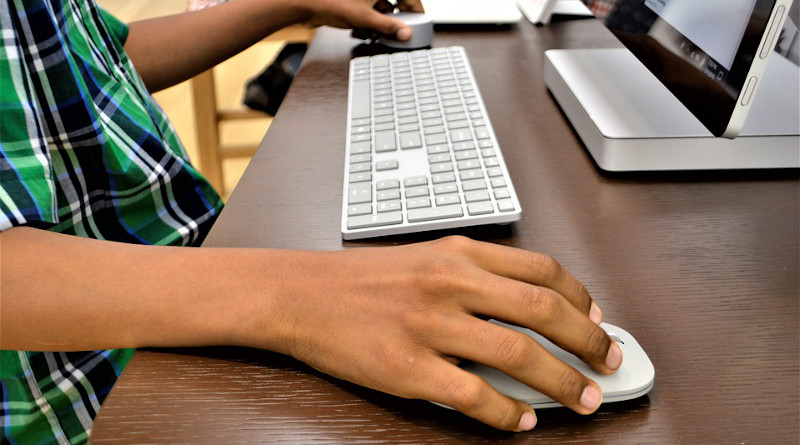 Microsoft Computer African American Boy Child Black Student