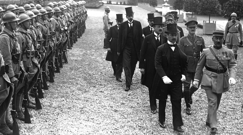 Signing ceremony for Treaty of Trianon. Photo Credit: Agence Rol, Wikipedia Commons