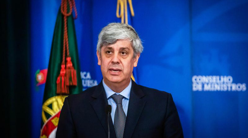 Resigning Portuguese minister of state and finance Mario Centeno speaks during a press conference at the end of the Council of Ministers meeting at the Palacio da Ajuda in Lisbon, Portugal, 09 June 2020. [EPA-EFE/JOSE SENA GOULAO / POOL]