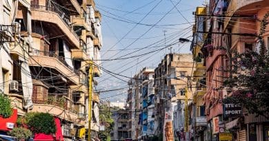 Beirut Lebanon Electricity Street Buildings Cables