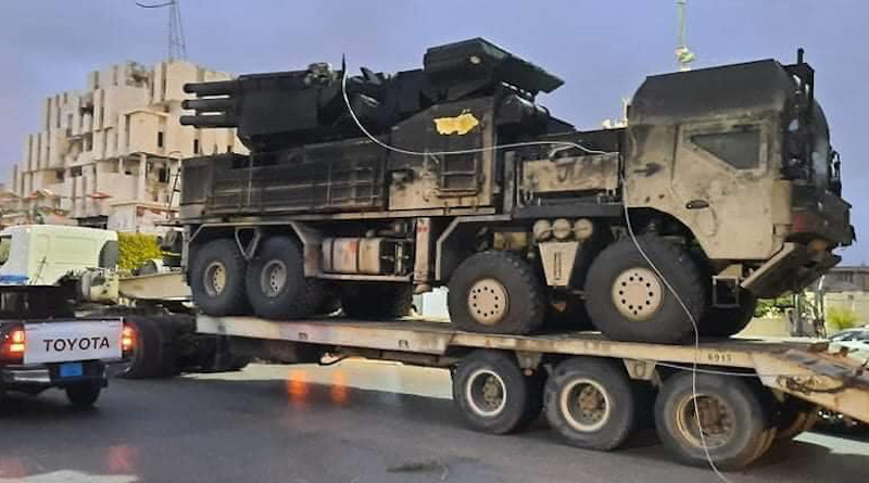 Captured Pantsir S-1 paraded through Tripoli, Libya, May 18 (Source: Twitter)
