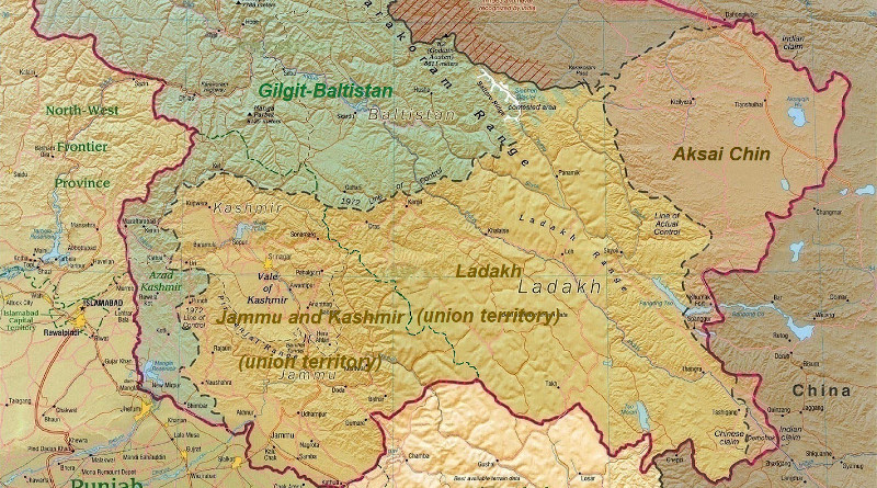 The western portion of the disputed boundary between India and China with the Line of Actual Control. Credit: US Central Intelligence Agency