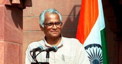 India's George Fernandes. Photo Credit: Cropped DoD photo by R. D. Ward.