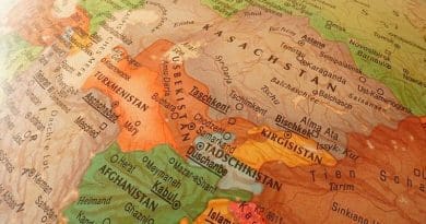 central asia map globe Kazakhstan Uzbekistan Tajikistan