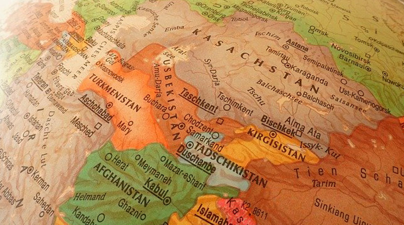 central asia map globe Kazakhstan Uzbekistan Tajikistan