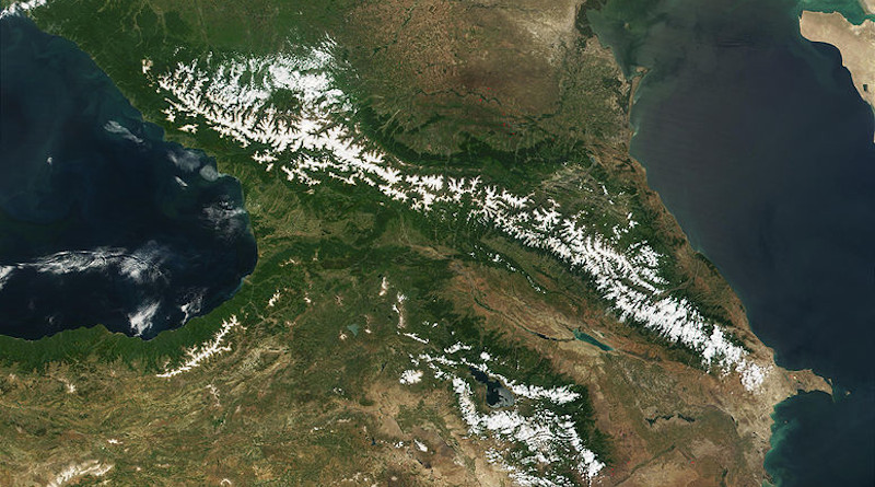 Satellite image of the Caucasus, from NASA’s Visible Earth. Photo Credit: NASA/MODIS - Jacques Descloitres, MODIS Land Rapid Response Team