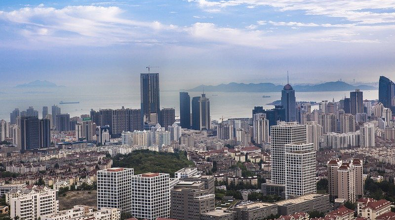 China Qingdao The Sea Beach City Wide Angle