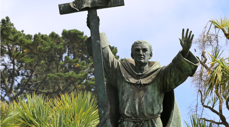 Statue of St. Junipero Serra by Douglas Tilden in Golden Gate Park, San Francisco. Photo Credit: Burkhard Mücke, Wikipedia Commons.