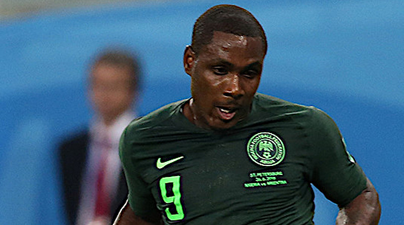 Footballer Odion Ighalo playing for Nigeria. Photo Credit: Кирилл Венедиктов, Wikimedia Commons.