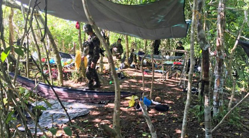 Philippine soldiers secure an area where they encountered Abu Sayyaf bandits in Patikul, Sulu province, on the day a long-held Dutch hostage was shot as he tried to escape the militants during a firefight, May 31, 2019. Joint Task Force Sulu Handout