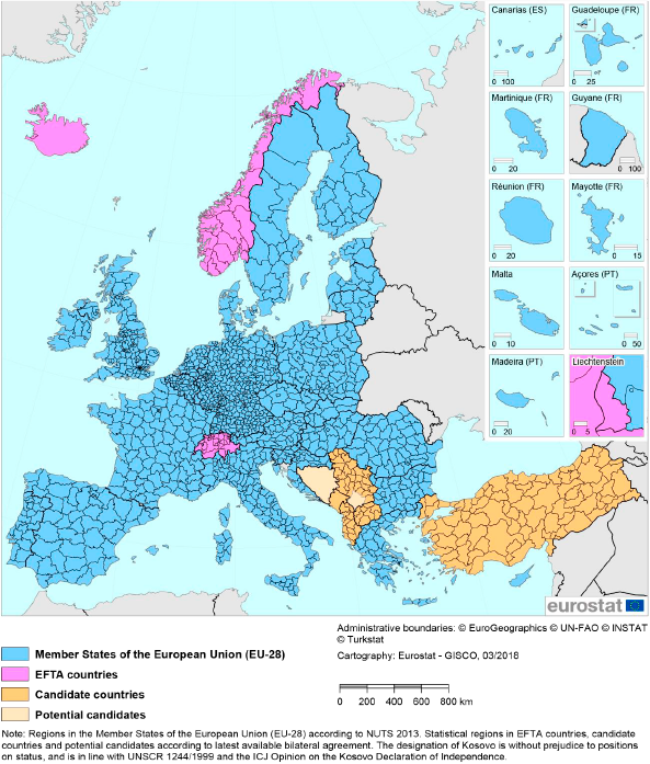 Figure 1. NUTS 3 regions in the EU