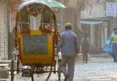 Nepal Kathmandu Street Scene Morning Cart Street