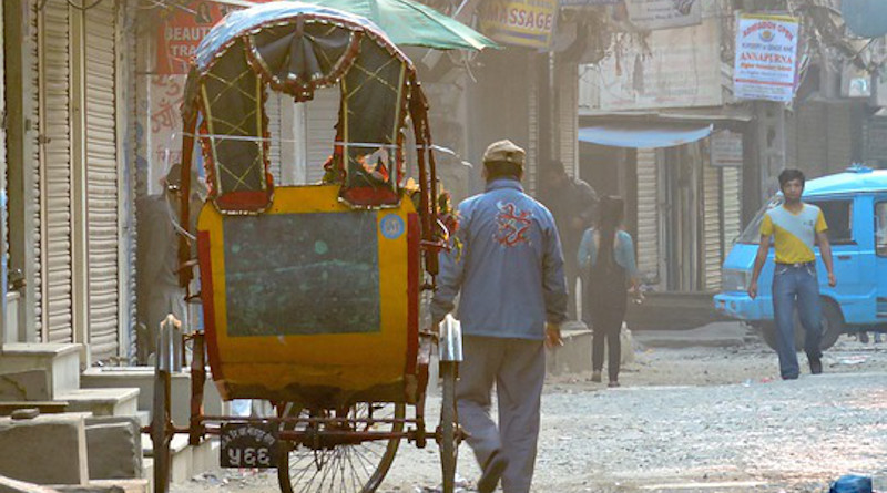 Nepal Kathmandu Street Scene Morning Cart Street