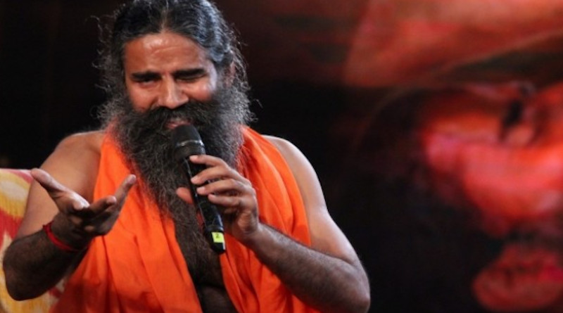 Yoga guru Baba Ramdev speaks on a television program in New Delhi on Sept. 16, 2018. (Photo: IANS/UCA News)