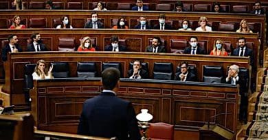 Spain's Prime Minister Pedro Sánchez speaks in the Lower House of Parliament. Photo Credit: Moncloa