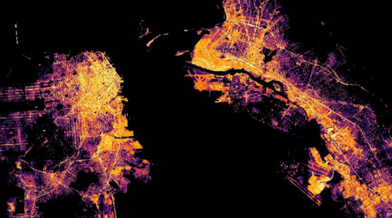 NASA, ESA, and JAXA have assembled a wide array of their observations of Earth from space, including "nightlights" data from the NASA-NOAA Suomi NPP satellite, to track global and local changes brought on by the world's response to the COVID-19 pandemic. This image shows San Francisco Bay. Credits: NASA