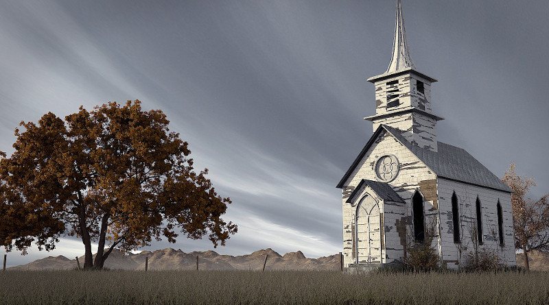 Country Church Tree Sky Landscape Architecture Nature Old