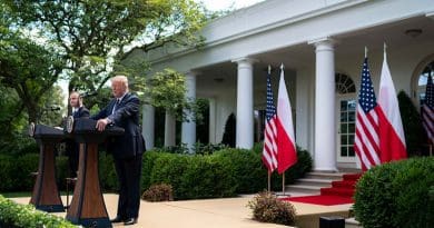 President Donald J. Trump participates in a joint press conference with Polish President Andrzej Duda Wednesday, June 24, 2020, in the Rose Garden of the White House. (Official White House Photo by Tia Dufour)