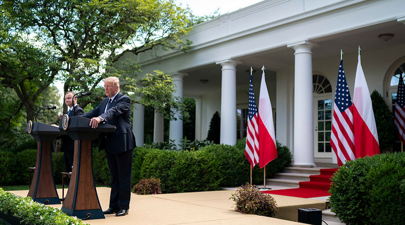 President Donald J. Trump participates in a joint press conference with Polish President Andrzej Duda Wednesday, June 24, 2020, in the Rose Garden of the White House. (Official White House Photo by Tia Dufour)