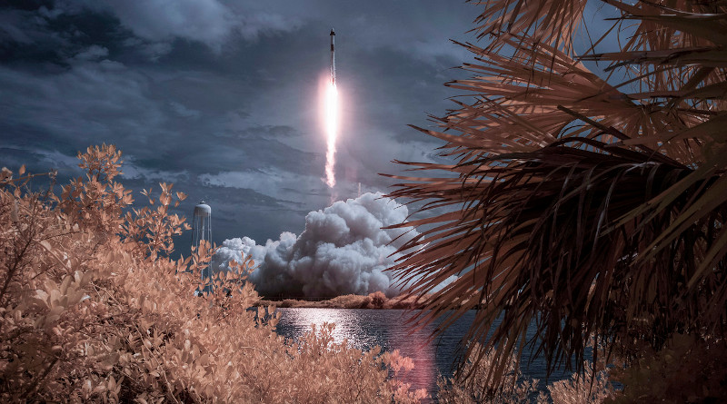 A SpaceX Falcon 9 rocket carrying NASA astronaut and retired Marine Corps Col. Douglas Hurley and fellow crew member Robert Behnken is seen launching from Kennedy Space Center in Cape Canaveral, Fla., May 30, 2020. Photo Credit: Bill Ingalls, NASA