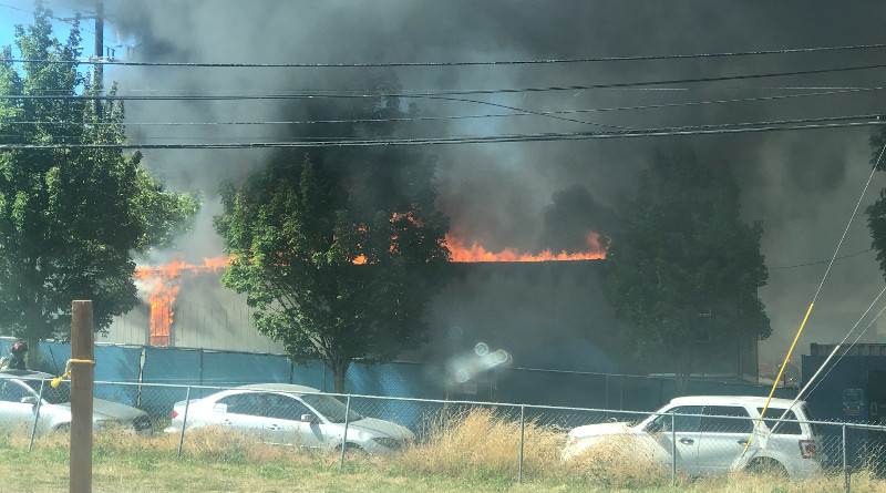 Fire set during protest in Seattle. Photo Credit: Seattle Police Department