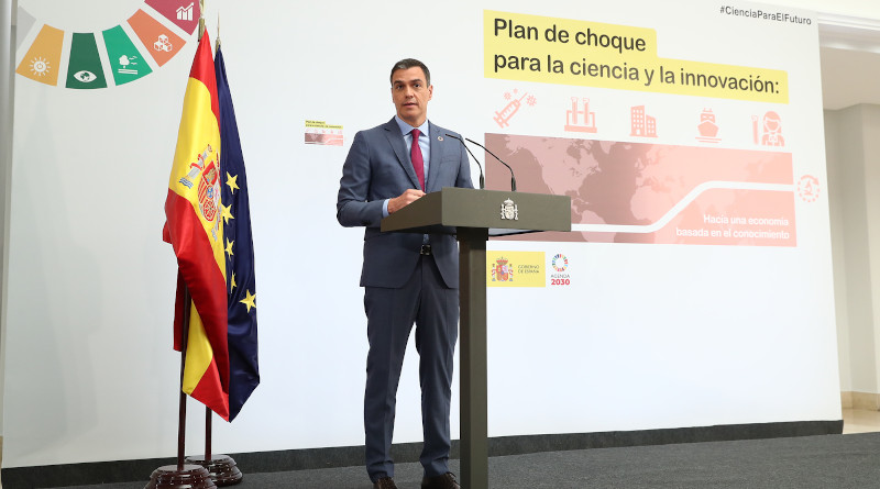 Spain's Prime Minister Pedro Sánchez presents Action Plan for Science and Innovation. Photo Credit: Pool Moncloa/Fernando Calvo