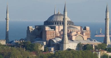 Mosque Hagia Sophia Istanbul Turkey Bosphorus Sea Outlook View