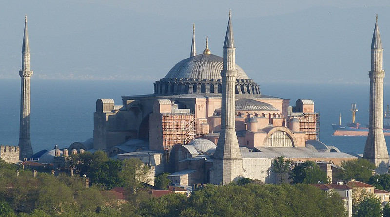 Mosque Hagia Sophia Istanbul Turkey Bosphorus Sea Outlook View