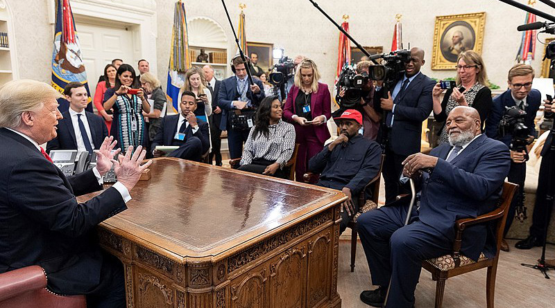 President Donald Trump and Kanye West in the Oval Office, on October 11, 2018. Official White House Photo
