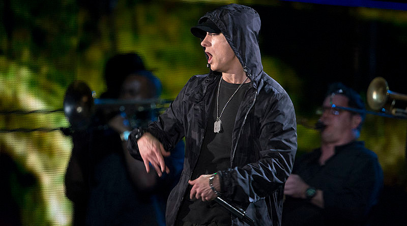 Eminem performs at the Concert for Valor in Washington, D.C. in 2014. Photo Credit: DoD News photo by EJ Hersom