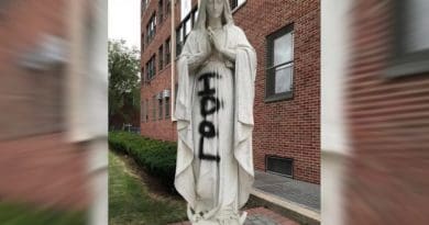 Statue of Mary outside Cathedral Prep School and Seminary, Queens, New York. Credit: Diocese of Brooklyn