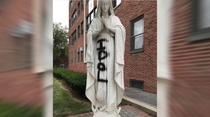 Statue of Mary outside Cathedral Prep School and Seminary, Queens, New York. Credit: Diocese of Brooklyn