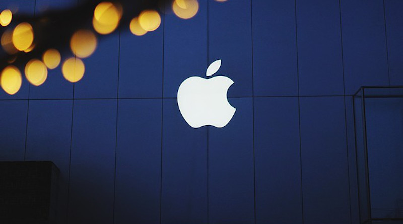 apple logo building
